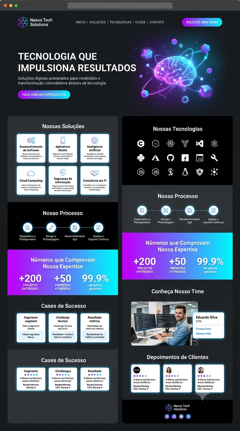 Landing page — Nexus Tech